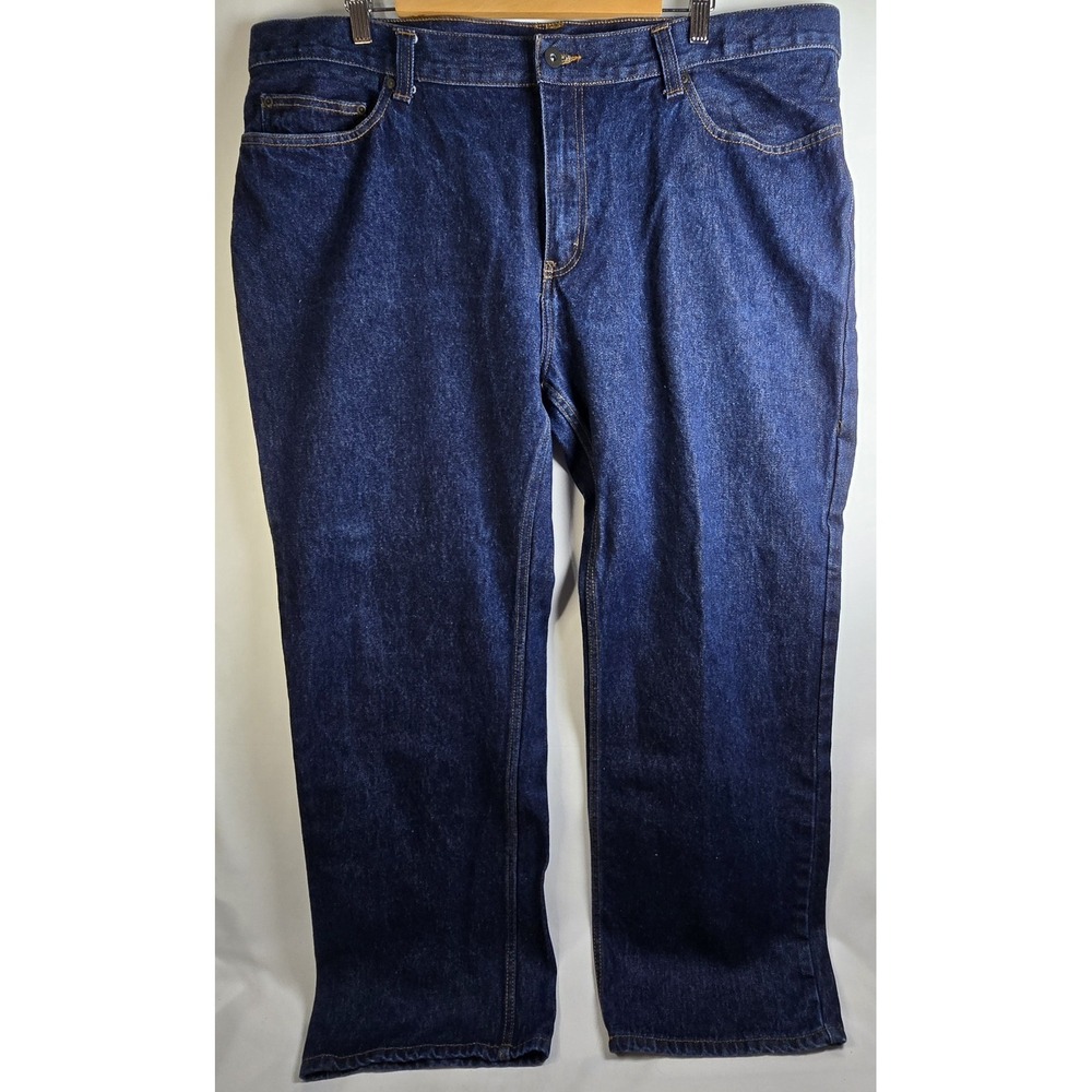 Faded Glory Mens 44x32 Relaxed Fit 100% Cotton Denim Blue Jeans Straight